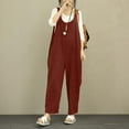thumbnail image 2 of Baberdicy Women's Pants Women's Loose Long Sleeveless Jumpsuit Overalls Trousers Casual Pants, Pants Sweatpants Women Brown, 2 of 7