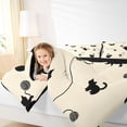 thumbnail image 4 of jejeloiu Beige Black Cat Silhouette 7-Piece Bedding Comforter Set Kids,Minimal Kitten Print King Bedding Sets,Reversible, 4 of 7