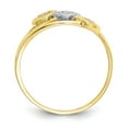 thumbnail image 2 of Solid 10k Yellow Gold Two Toned Triple Heart CZ Cubic Zirconia Ring Band Size 6.5, 2 of 6