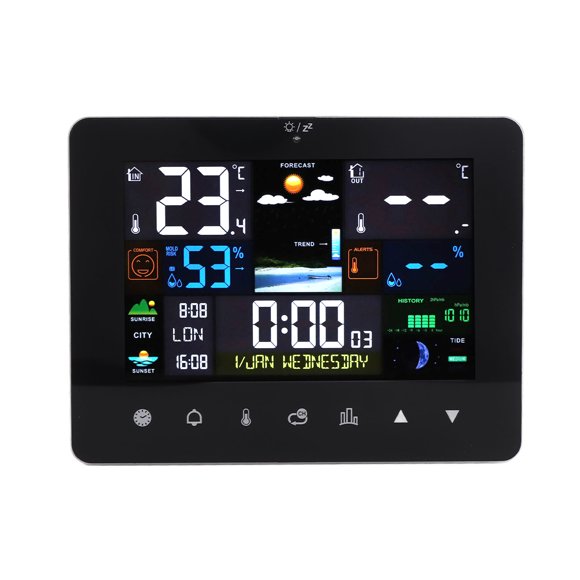 Weather Forecast Station, Digital Weather Forecast Station Touch Screen Time Date Week For Indoor
