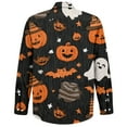 thumbnail image 6 of JGNGSHN Mens Halloween Tshirts Long Sleeve Funny Spooky Season Pumpkins Graphic Shirt Fashion Casual Tees Party Clothes, 6 of 7