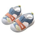 thumbnail image 3 of Linfrsh Baby Boy Girl First Walking Shoes Sneakers Crib Shoes Breathable Lightweight Slip On Casual Shoes(Blue,Size 6-9 Months ), 3 of 5