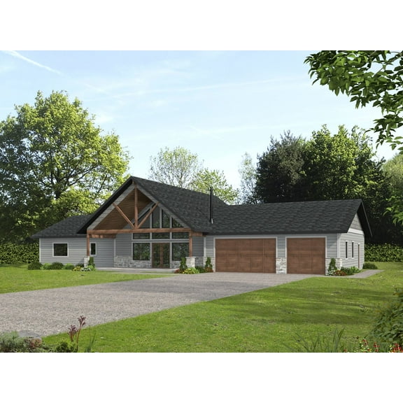 001-3720: Cabin Empty-nester 3 Bed, 3 Bath Luxury Home Plan, 2369 Sq Ft: Full Blueprints with License to Build by Home Plan Marketplace - Lesuto