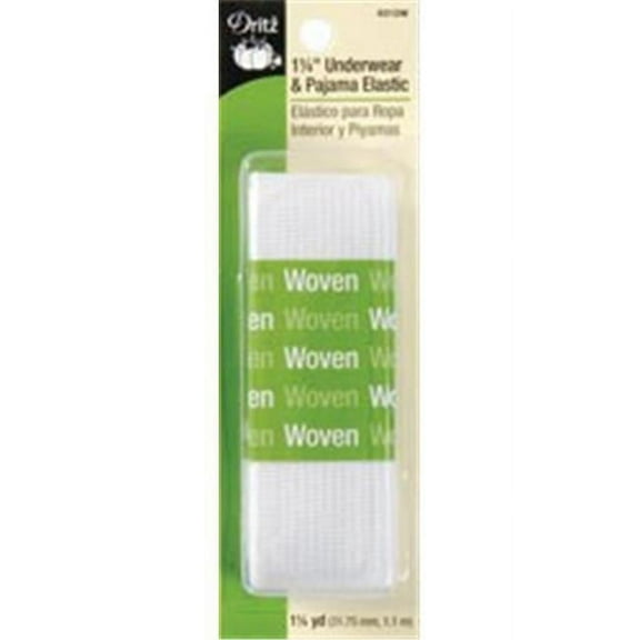Dritz Underwear & Pajama Elastic 1-1/4"X1-1/4yd-White