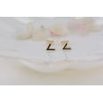 thumbnail image 3 of 18K gold V initial Earring, 3 of 4