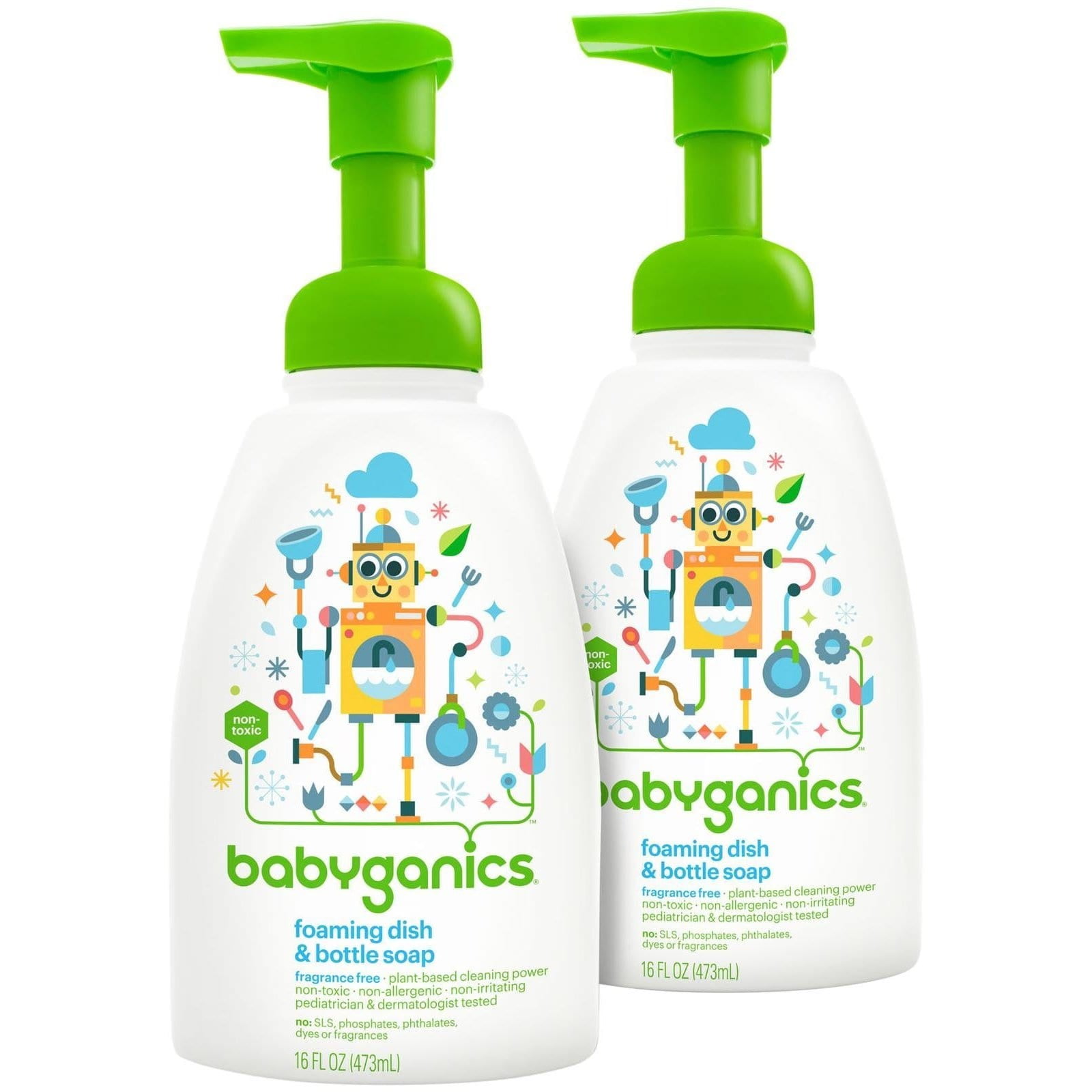 Babyganics Foaming Dish and Bottle Soap 16 Ounce Fragrance Free 2