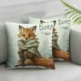 thumbnail image 2 of PIKWEEK  Forest Animals Throw Pillow Covers Fox Bear Squirrel Owl Kids Pillows Case for Sofa School Home Decor Set of 2, 2 of 6