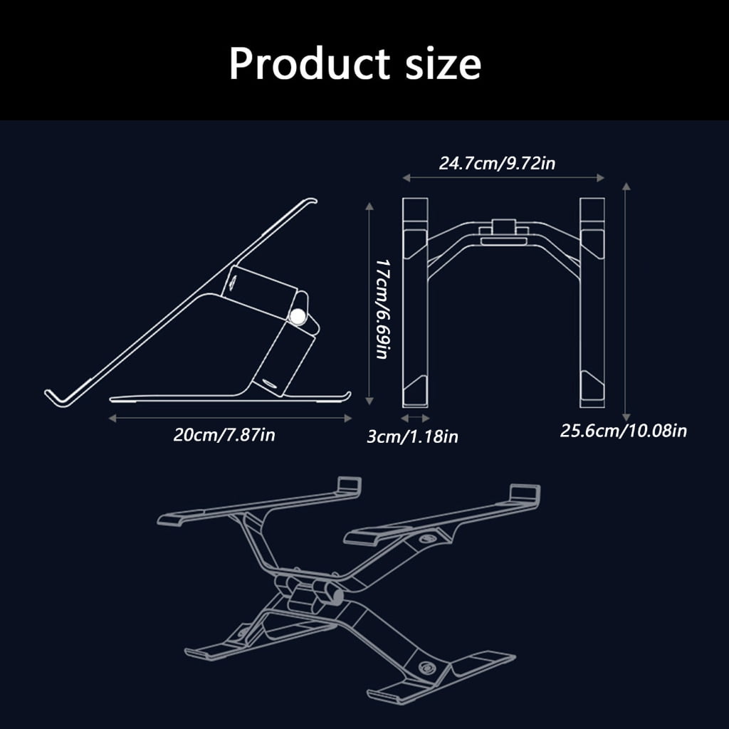 PatungKu Ergonomic Laptop Stand Adjustable Height Aluminum Alloy Notebook Holder For Comfortable Typing Optimaled Viewing