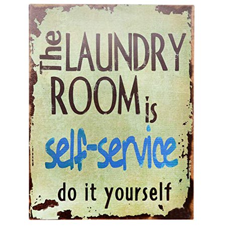 Barnyard Designs The Laundry Room is Self Service Retro Vintage Tin Bar Sign Country Home Decor 10