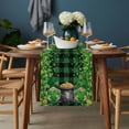 thumbnail image 2 of St. Patrick's Day Table Runner - 90 Inch Long, Kitchen Dining Table Runner Dresser Scarves, Spring Lucky Shamrocks Green Gnomes Plaid Farmhouse Decor for Coffee Tables Wedding Party Banquet, 2 of 8