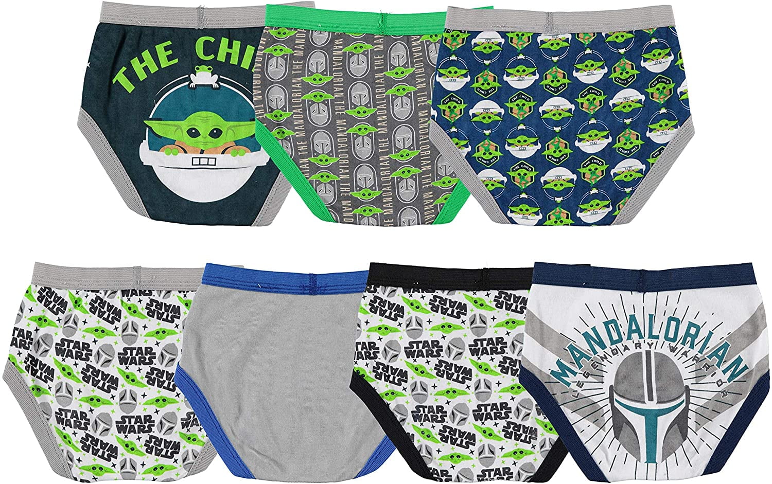 Disney s Star Wars The Mandalorian 2 3T Baby Yoda Toddler Boys 7pk Briefs Underwear Walmart