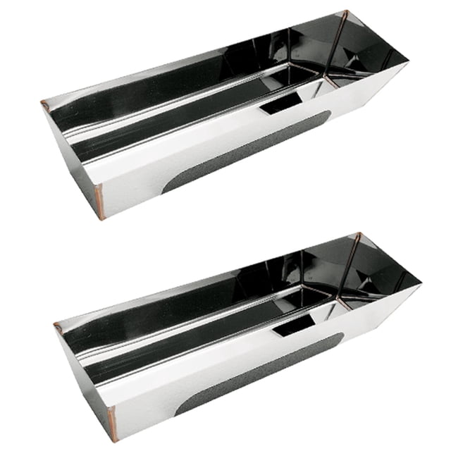 2X 12HRG Bandeja de Lodo Heliarc de Acero Inoxidable Contorneada Antideslizante, 14 Pulgadas