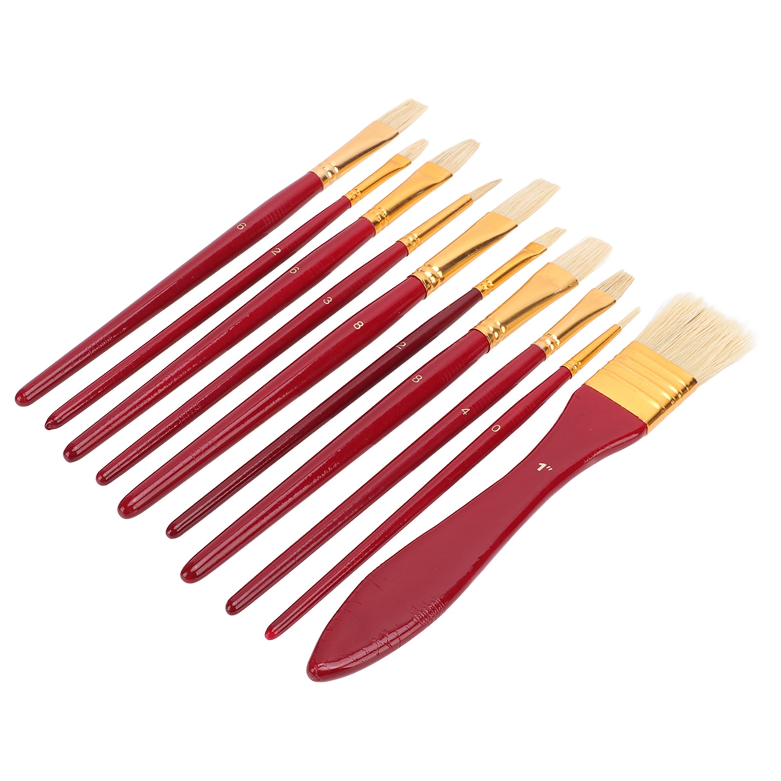 Art Paint Brushes, Oil Paint Brushes Wooden Handle Nylon Bristles For