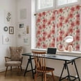 thumbnail image 5 of Spring Flowers Kitchen Curtains 45 Inch Length, Chinese Botanical Pink White Blooms Floral Tiers Curtains for Bathroom Bedroom Cafe, Light Filtering Small Window Treatment Drapes 2 Panels 42"Wx45"L, 5 of 8