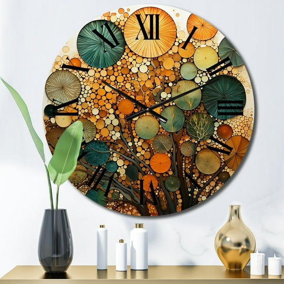 Designart "Earthy Euphony Hardedge Art wall decor VIII" Abstract Oversized Wall Clock