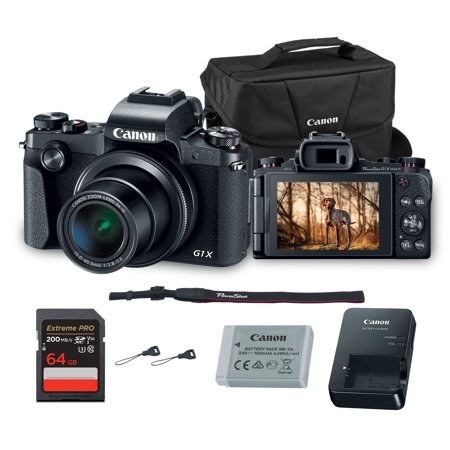 Canon PowerShot G1 X Mark III Digital Camera | 24.2MP APS-C Sensor Dual Pixel AF & 3x Zoom | Compact Camera for Travel & Everyday Photography (2208C001) + 64GB Card + Canon EOS 200ES Shoulder Bag