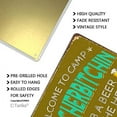 thumbnail image 4 of Vintage Metal Tin Sign Wall Plaque, Welcome to Camp Quitcherbitchin Grab A Beer Shut The Hell Up, Outdoor Street Garage Home Bar Club Wall Decor 12x8 Inch, 4 of 5