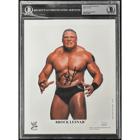 Brock Lesnar Signed Photo WWE 2002 Promo 8x10 Photo P-770 Beckett 15334979
