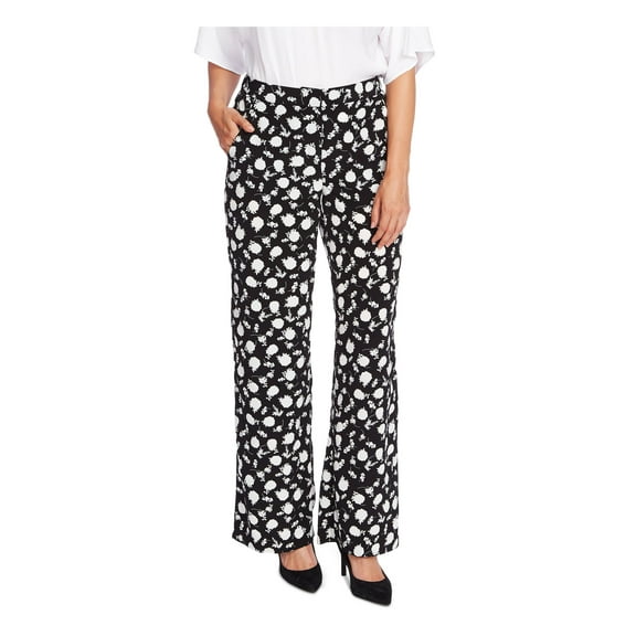 VINCE CAMUTO $99 Womens New Black Floral Straight leg Casual Pants 6 B B