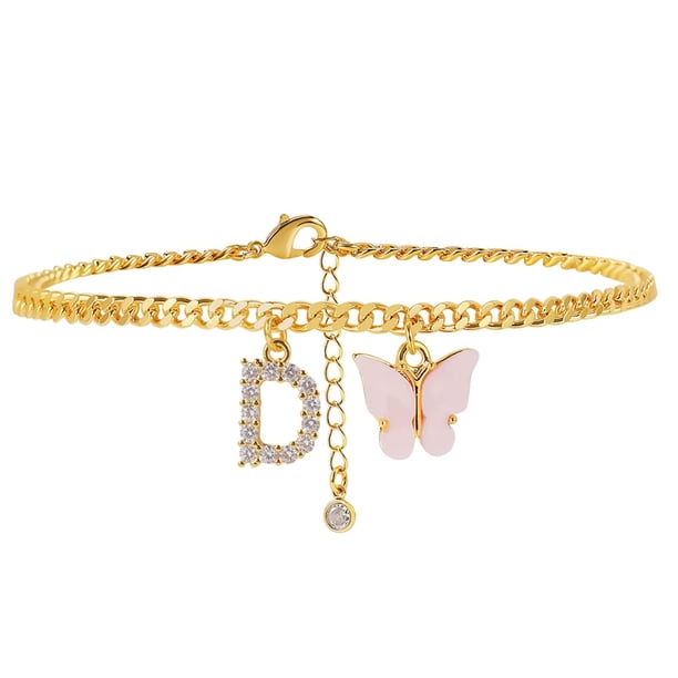 Tobilleras para mujer, tobilleras con iniciales, pulseras de playa para mujer, tobillera de 26 letras, pulseras de tobillo, joyería de playa, pulseras de playa