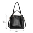thumbnail image 2 of Bolso de mensajero de moda, bolso de viaje diario de PU, bolso de cubo portátil de un hombro, negro, 2 of 5