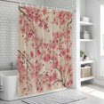 thumbnail image 6 of Peaches Branches Shower Curtain, Waterproof Shower Curtains for Bathroom, Farmhouse Spring Botanical Pink Flowers Washable Fabric Bathtub Curtain Set Bath Decor with 12 Hooks 48"x72", 6 of 8