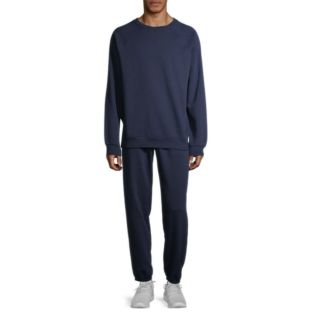 Athletic Works Men's Fleece 2Piece Crew Sweatshirt and Cinch Pants Set
