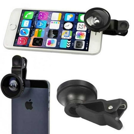 Image of Wide Angle Fisheye Lens for CAT S62 Phone - Selfie Macro Camera Clip 2-in-1 J1A