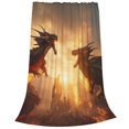 thumbnail image 2 of Balery Castle Cool Fire Dragon Manta de Felpa Suave y Acogedora – Cobija de Franela Aterciopelada para Cama, Lavable y Cálida para Sofá, Mascotas, Transpirable-40"x30", 2 of 7