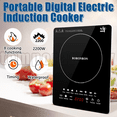 thumbnail image 2 of 2200W Portable Induction Cooktop Countertop Single Cooker Burner Stove Hot Plate, 2 of 12