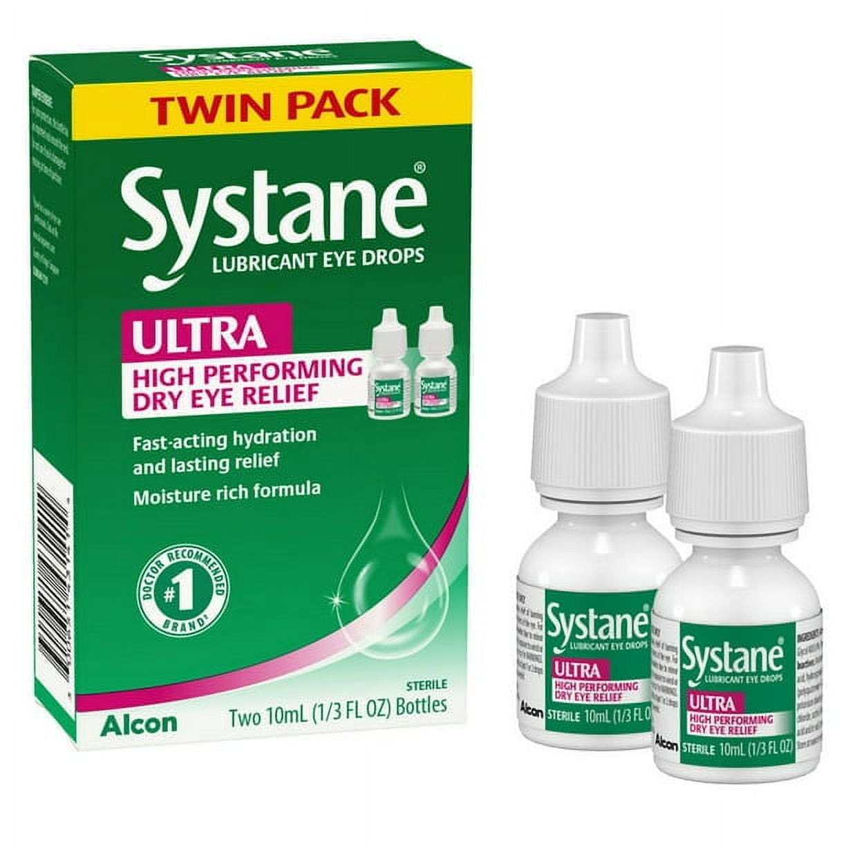 Systane Ultra Dry Eye Care Symptom Relief Eye Drops, Twin Pack - 5-Pack