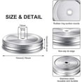 thumbnail image 2 of 8 Pieces Stainless Steel Regular Mouth Mason Canning Jar Lids With Straw Hole Leak Proof, 2.7 Inch (silver), 2 of 5