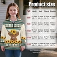 thumbnail image 7 of COEQINE Trendy Loose Fit Quarter Zip Sweatshirt for Girls, Long Sleeve Pullover Tops with Collar, Casual Oversized Sweatshirt for Teens Kids 7-8 Years, Highland Cow American Tribal Sunflower, 7 of 7
