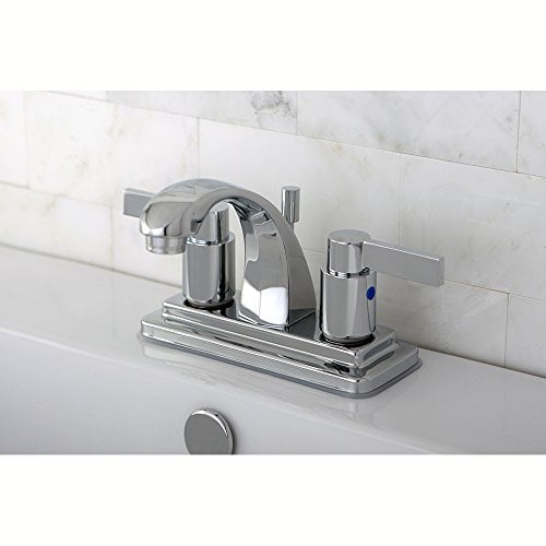 Kingston Brass NuvoFusion Double Poignée 4" Robinet de Lavabo avec Pop-up de Détail