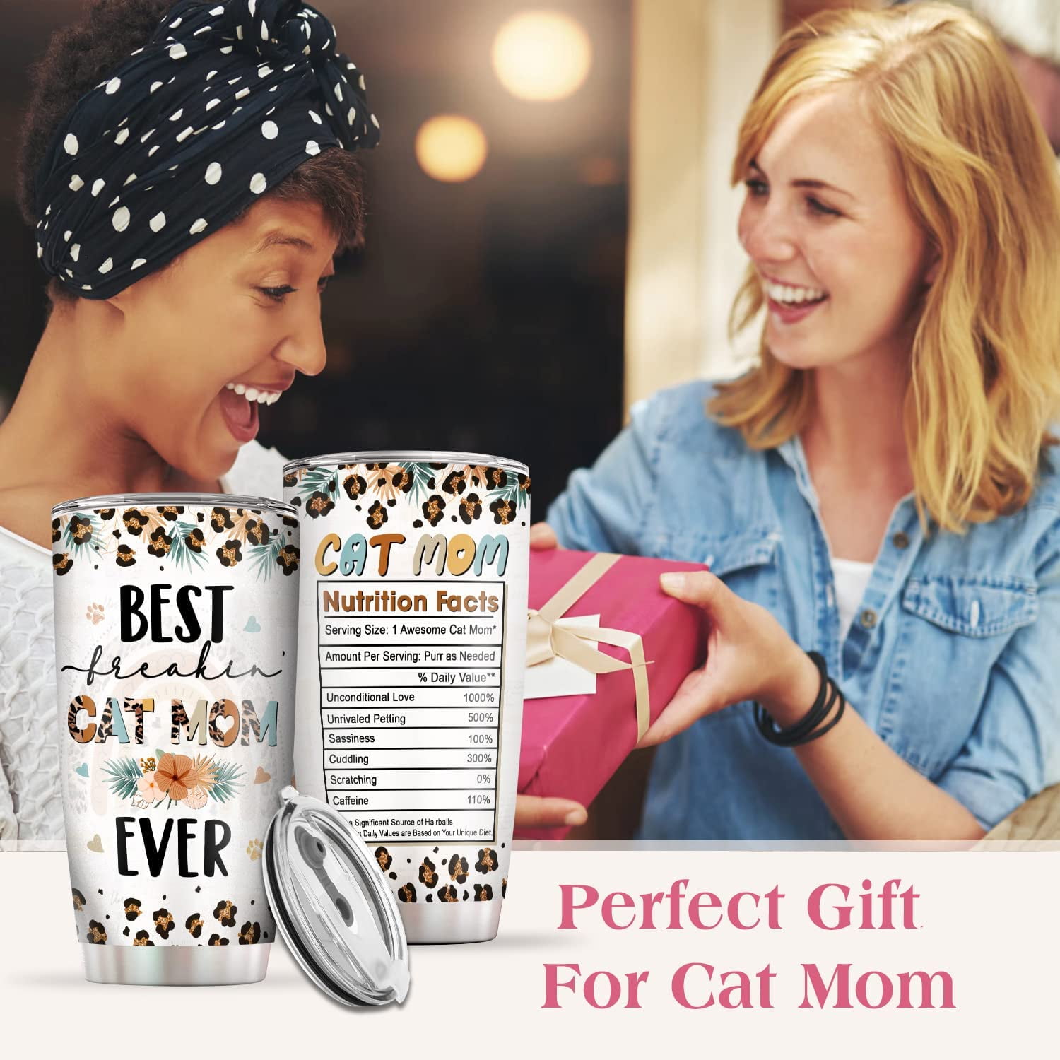 KLUBI Cat Mom Gifts for Women - Travel Mugs/Tumbler - 20oz Mug for Coffee/Tea-Funny  Gifts