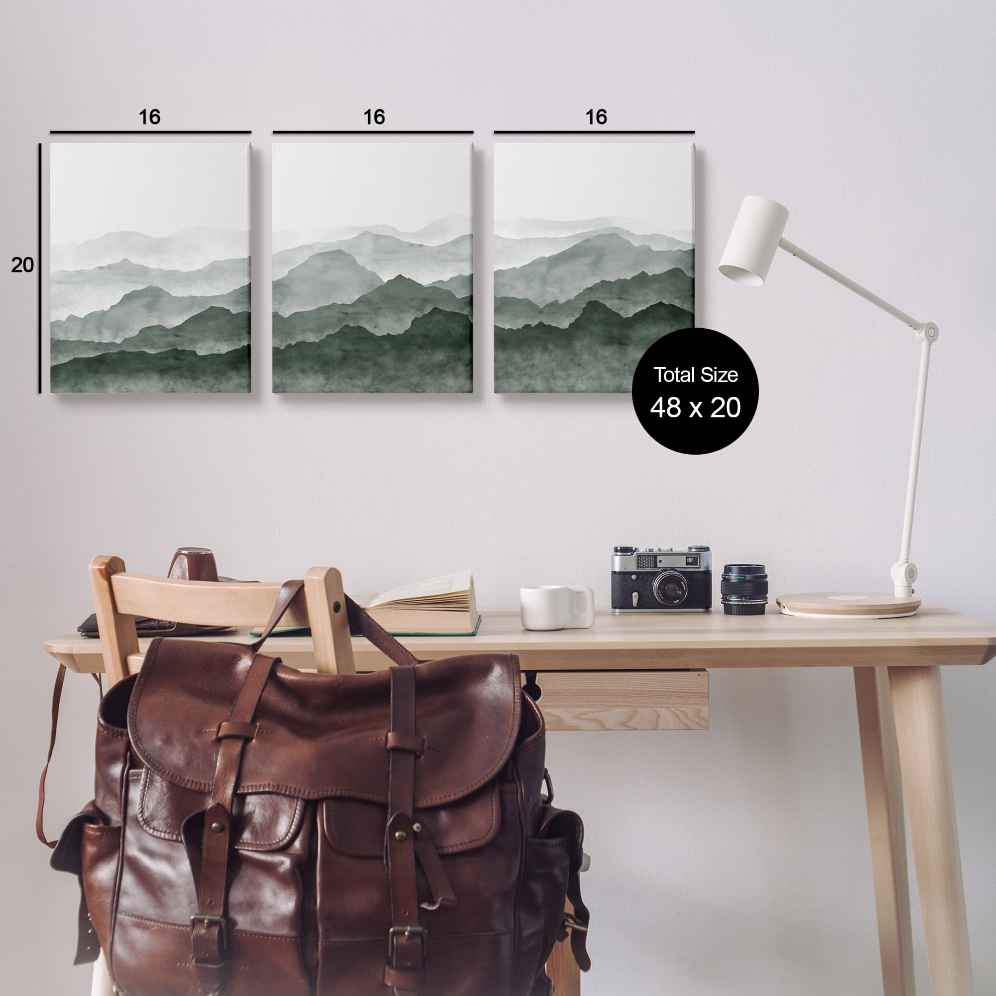 Stupell Sage Hills Mountain Nature View Landscape Painting Gallery Wrapped Canvas Print Wall Art, Set of 3