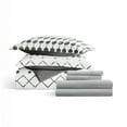 thumbnail image 6 of Noble Linens 8 Piece Patterned Duvet Bedding Bundle, Etched Gate Gray, Cal King, 6 of 6