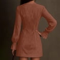 thumbnail image 4 of Western Cowgirl Dress for Women Long Sleeve Half Zip V Neck Lace Embroidered Bodycon Mini Dresses Country Concert Dress, 4 of 5