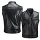 thumbnail image 1 of Chaleco sin mangas de piel sintética para motociclista para hombre con cremallera inclinada, 1 of 4