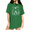 Green, variant on Red Women's Worn Faded Vintage Witchy Black Cat Celestial Herbal Dark Magic Graphic Short Sleeve T-Shirt Tops