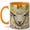 Orange, variant on Jeweled Sheep Coffee Mug, Farm Animal Mug, Ceramic 11 oz
