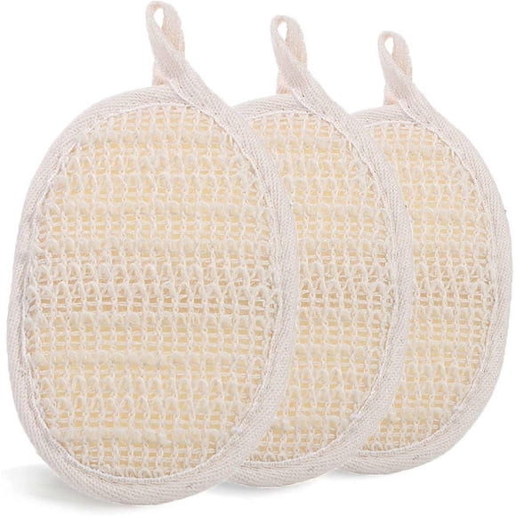 Esponja de lufa natural, cojín exfoliante de lufa, esponja exfoliante de lufa para la ducha, cojín exfoliante facial y corporal para la ducha, el baño y el spa para una piel sana.