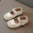 thumbnail image 2 of Staki School Shoes Girls Dress Shoes Toddler Mary Jane Shoes Flats with Bow for Toddler/Little/Big Kids(Beige,6 Big Kid), 2 of 8