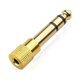 thumbnail image 1 of Conector chapado en oro de 6,5 a 3,5 de 6,35 mm, adecuado para piano eléctrico, tambor electrónico, auriculares, adaptador de enchufe de audio (4 piezas) Botao, 1 of 5