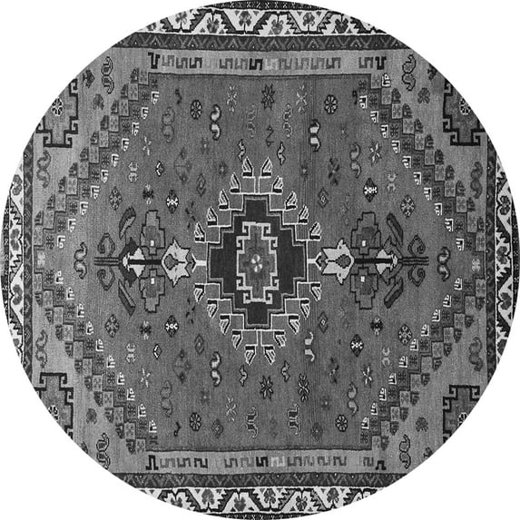 Ahgly Company Indoor Round Persian Gray Traditional Area Rugs, 4' Round