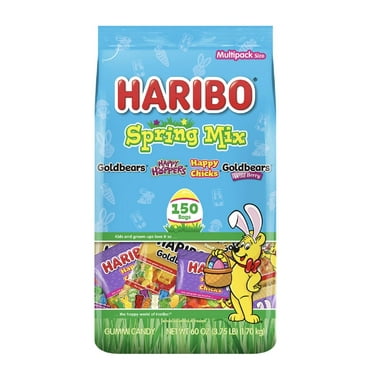 Haribo Spring Mix Gummy Bear Candy Assortment, 150 Bags (3.75 Lb)