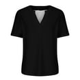 thumbnail image 4 of ZyeKqe Shirts for Women Casual V Neck T Shirts Short Sleeve Summer Top Loose Plain Tshirts TeesS-XXL, 4 of 6