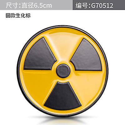 Nuclear Radiation Sign Car Sticker Badge 3d Metal Symbol Emblem Warning Logo Auto Trunk Window Decor Fashion Accessories
