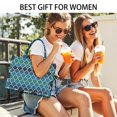 thumbnail image 5 of Large Capacity Tote Bag,Blue Green Checkered Pattern Handbag Fashion Luxury Tote Bag,15.7"x13"x 5.1" Inches,Laptop Compatible, 5 of 6