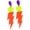 orange, variant on 80s Neon Acrylic Lightning Heart Earrings Colorful Retro Earrings Glow Party Neon Accessories for Women